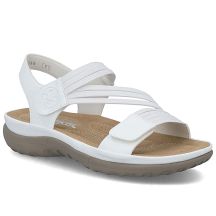 Comfortable women's sandals with Velcro and elastic bands, white Rieker 64870-81