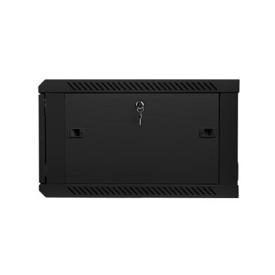 9. Lanberg WF01-6606-10B single-section cabinet (6U; 368mm / 600mm / 600 mm; wall-mounted; Glass; 19''; black)