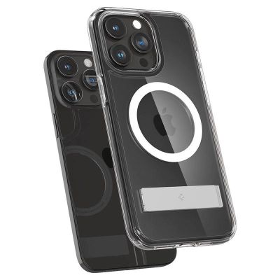 7. Spigen Ultra Hybrid S MagSafe Case with Stand for iPhone 15 Pro - Transparent