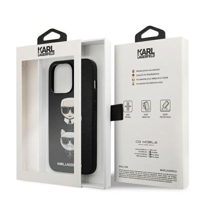 8. Karl Lagerfeld Saffiano Karl&Choupette Head Case for iPhone 13 Pro / 13 - Black