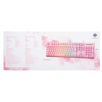 5. Deltaco Gaming GAM-021-RGB-P-DE USB Keyboard QWERTZ German Pink