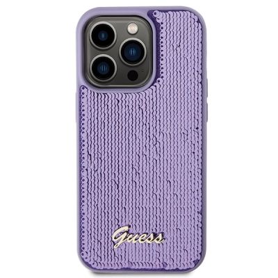 3. Guess Sequin Script Metal case for iPhone 15 Pro Max - purple
