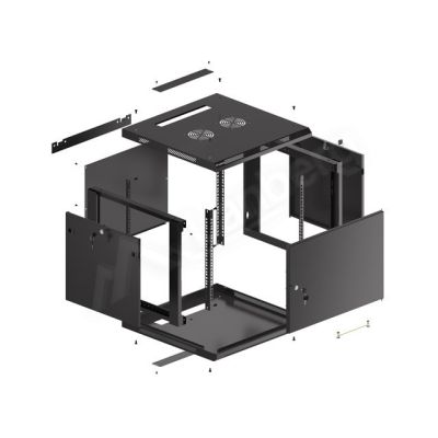 2. Lanberg WF01-6609-00B 9U Rack Wall Mounted Cabinet Black