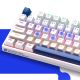 10. Machenike K500B-B87 Wired Mechanical Gaming Keyboard with Backlight, Red Switch - White
