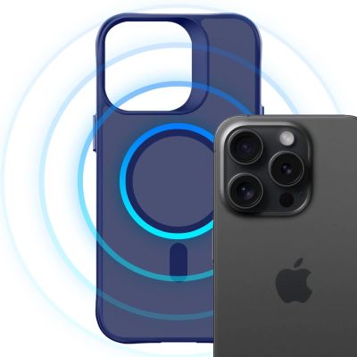 9. 3mk Smoke MagCase for iPhone 16 Pro Max - Blue-Translucent