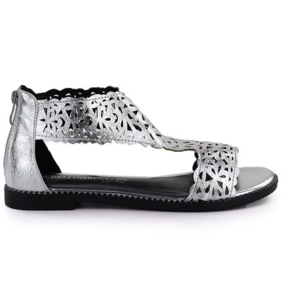 2. Women's openwork silver sandals M.Daszyński MR24148-2
