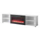 POLO TV cabinet 200x33x50.5 white + black fireplace