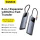 12. USB HUB 6in1 Baseus Metal Gleam Series II USB-A/USB-C/USB-C PD/HDMI/RJ45 - black