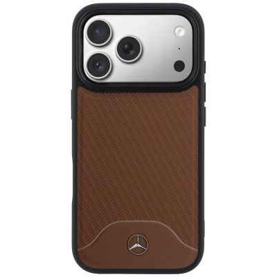 3. Mercedes Leather Wood Effect and Curve MagSafe case for iPhone 17 Pro Max - brown