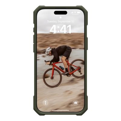 5. UAG Urban Armor Gear Essential Armor MagSafe Case for Apple iPhone 16 Pro Max Olive Gray (Clear)