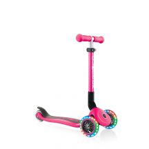 3-wheel scooter Globber Foldable Lights Fuchsia Jr 437-110