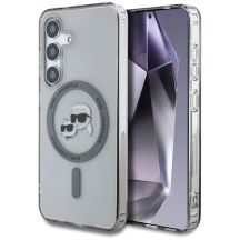 Karl Lagerfeld Button Karl & Choupette Heads Printed Logo MagSafe Samsung Galaxy S25 Plus case black