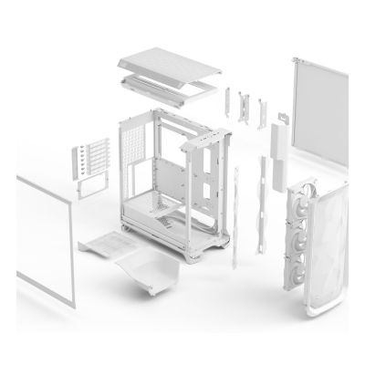 10. Fractal Design Meshify 3 White TG Clear Tint Case - Case - ATX