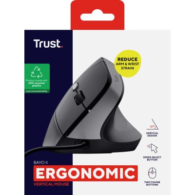 9. TRUST BAYO II ERGONOMIC MOUSE BLK (25144)