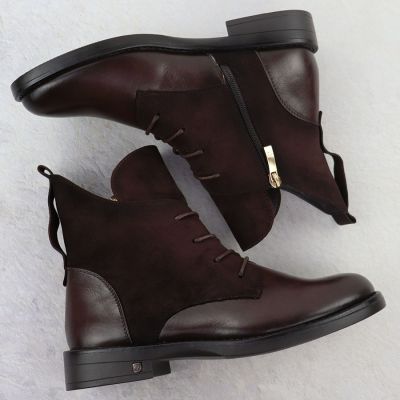4. Women’s Brown Suede Ankle Boots Potocki Z25-SZ12080