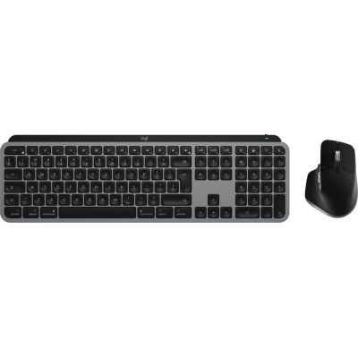 9. Logitech Master MX Keys S Combo for Mac Keyboard Mouse Included Home/Office RF Wireless + Bluetooth QWERTY American International Aluminum, Black