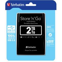Verbatim 53177 External Hard Drive (2TB; 2.5"; USB 3.0; 5400rpm; Black)