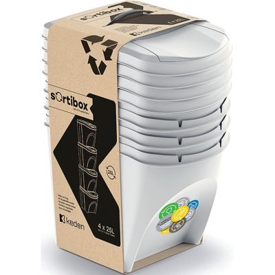 3. GARBAGE BINS 25 L SORTIBOX SET 4 PCS. GREY