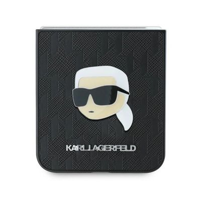 5. Karl Lagerfeld Saffiano Monogram Case for Samsung Galaxy Z Flip 6 - Black