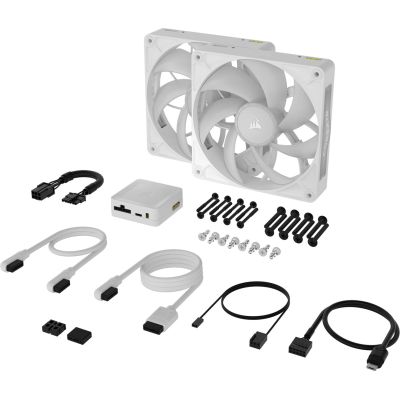 3. Corsair iCUE LINK RX140 MAX RGB Computer Case Fan 14 cm White 2 pcs.
