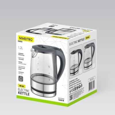 6. Electric glass kettle 1630W MR-062-BLACK MAESTRO