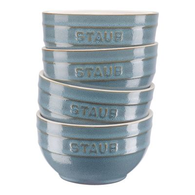 Staub Ceramique Bowl Set 0.7 l Round Ceramic Turquoise 4 pcs.