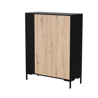 2. MERCI chest of drawers 100x40x129 black/artisan oak