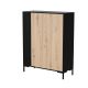 2. MERCI chest of drawers 100x40x129 black/artisan oak