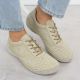 13. Rieker 52546-60 women's perforated leather shoes in beige