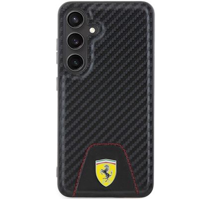 3. Ferrari Carbon Stitched Bottom case for Samsung Galaxy S24 - black