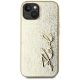 3. Karl Lagerfeld Wrinkled Metal Signature iPhone 15 Case - Gold