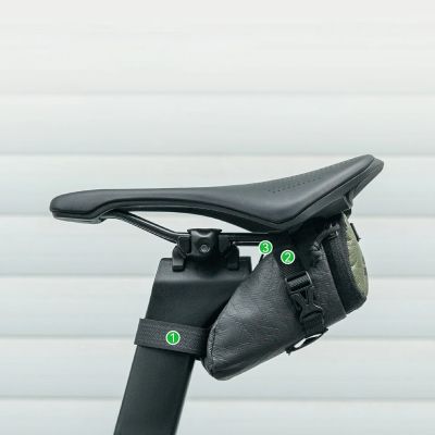 8. Rockbros DB006 Bicycle Saddle Bag 0.2L - Black and Green