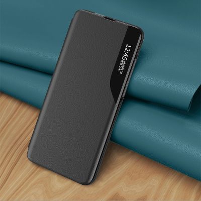 9. Eco Leather View Case elegant case with a flip cover and stand function for Samsung Galaxy S22 + (S22 Plus) blue