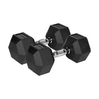 2. HEX 2x15 kg rubber-coated cast iron dumbbells REBEL ACTIVE