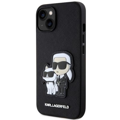 2. Karl Lagerfeld Saffiano Karl & Choupette Case for iPhone 13 / 14 / 15 - Black