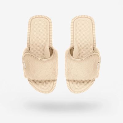 6. Kubota flip-flops with velcro and beige fur K24AW-100-001-03-1