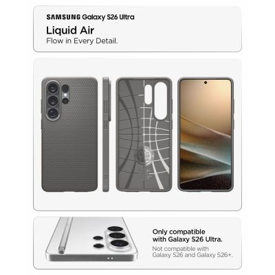 6. Spigen Liquid Air Case for Samsung Galaxy S26 Ultra - Gray