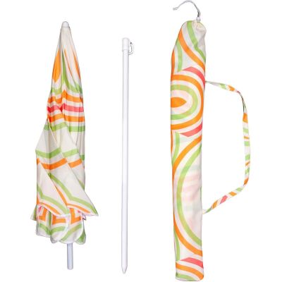 7. BEACH AND GARDEN UMBRELLA 160 CM ORANGE GREEN