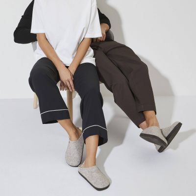 3. Birkenstock Zermatt Light Gray Wool Felt Insulated Men's/Women's Slippers Regular Wide (1015092)