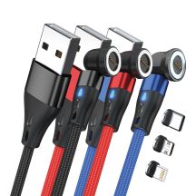 RealPower Magnetic cable 3 Amp Set, 1 m, 3 Cable with Adaptern