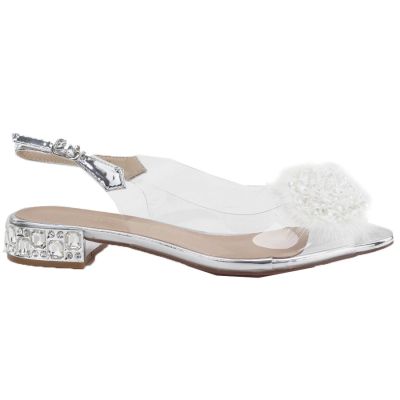 2. Transparent women’s sandals with silver embellishment D&A MR62-9072