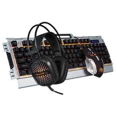 Marvo CM303 Keyboard with USB Gaming Mouse Included Black, Silver
