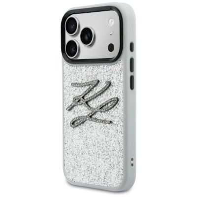 2. Karl Lagerfeld IML Glitter KL Diamond Logo case for iPhone 17 Pro - silver