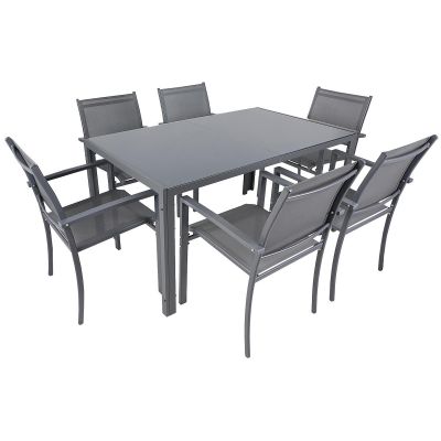6. GARDEN TABLE 150x90x73CM DARK GREY