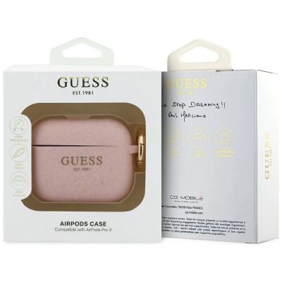 4. Guess Silicone Glitter Ring Case for AirPods Pro 3 - Pink