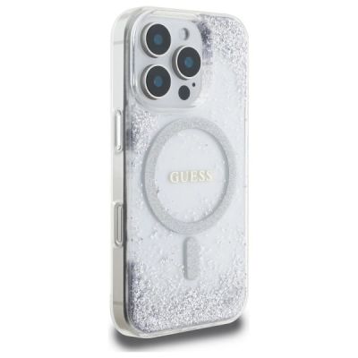 4. Guess Resin Gradient Glitter MagSafe case for iPhone 16 Pro - silver