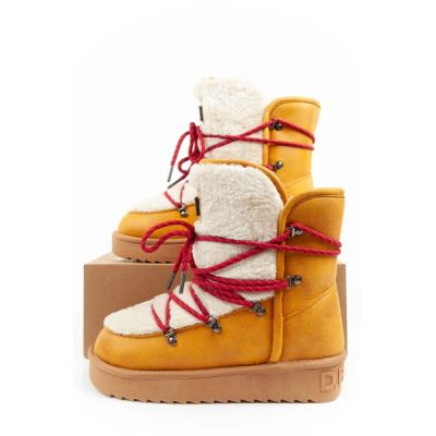 10. D.Franklin women's winter snow boots, fashionable fur lining, mustard color