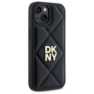4. DKNY Quilted Stack Logo iPhone 14 Case - Black
