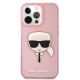 3. Karl Lagerfeld Glitter Karl's Head Case for iPhone 13 Pro Max - Pink