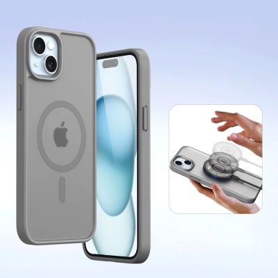 7. Dux Ducis Lawa Leather Case for iPhone 15 - Gray